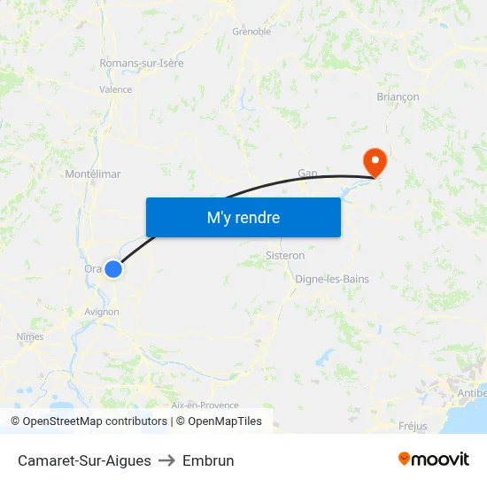 Camaret-Sur-Aigues to Embrun map