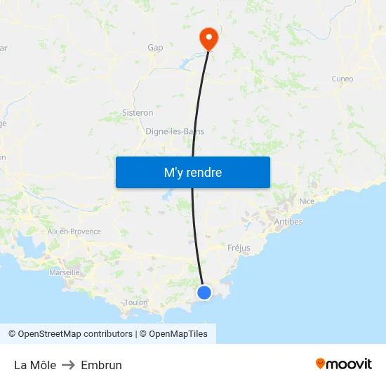 La Môle to Embrun map