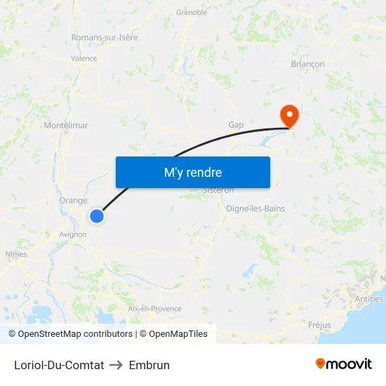 Loriol-Du-Comtat to Embrun map