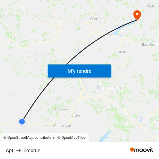 Apt to Embrun map