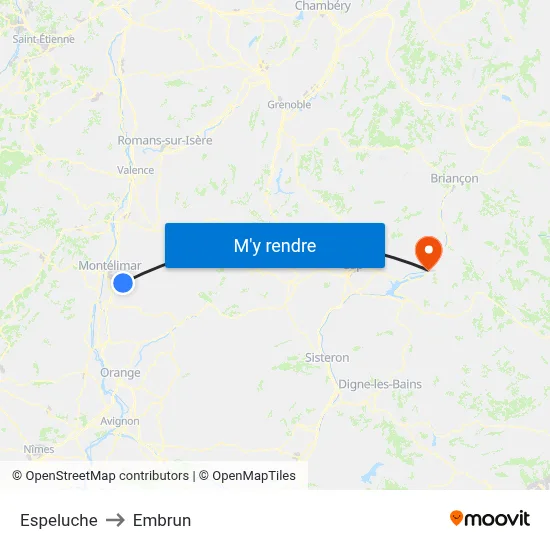 Espeluche to Embrun map