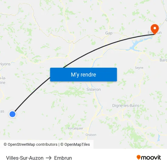 Villes-Sur-Auzon to Embrun map