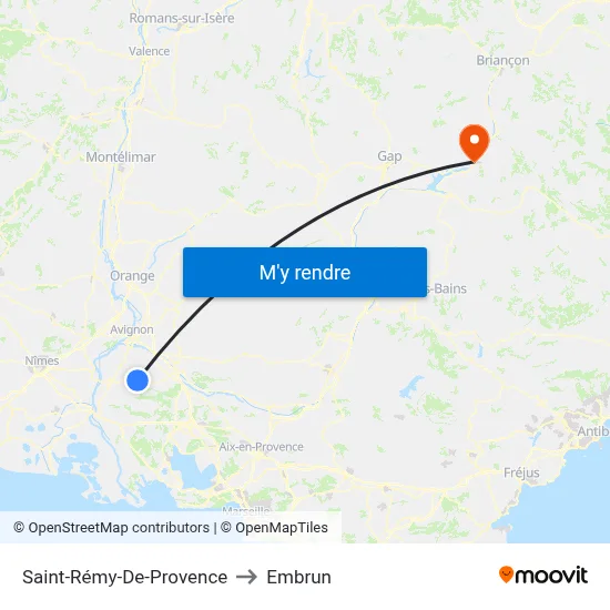 Saint-Rémy-De-Provence to Embrun map