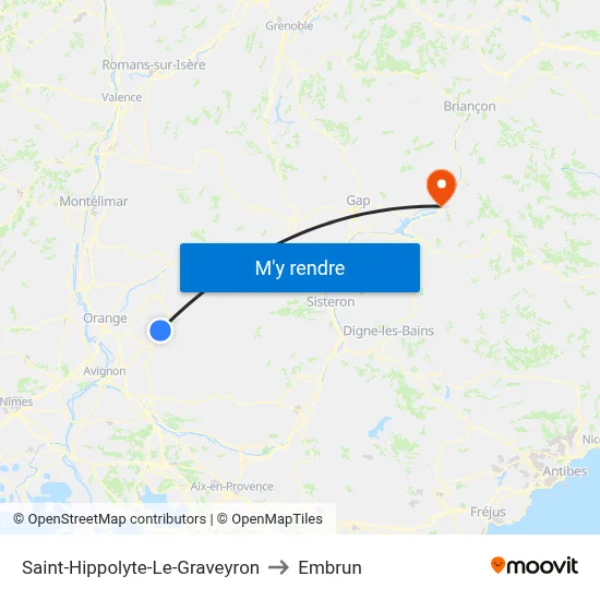 Saint-Hippolyte-Le-Graveyron to Embrun map