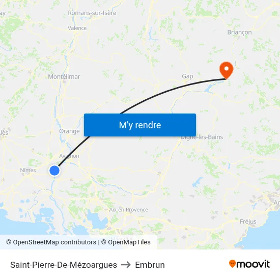 Saint-Pierre-De-Mézoargues to Embrun map