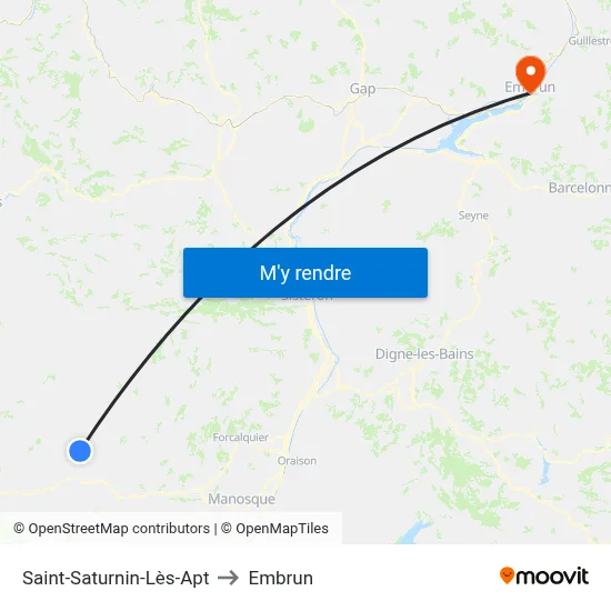 Saint-Saturnin-Lès-Apt to Embrun map