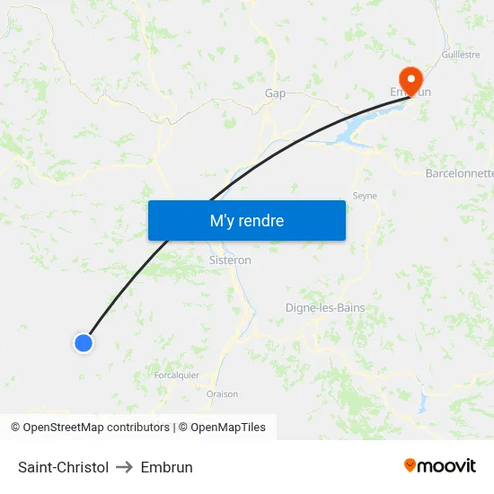 Saint-Christol to Embrun map