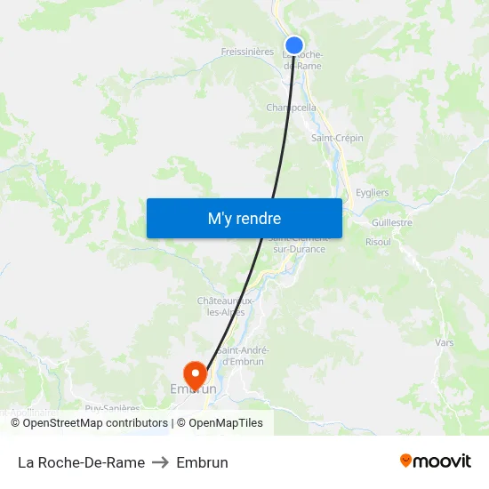 La Roche-De-Rame to Embrun map