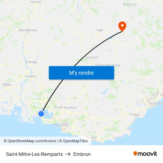 Saint-Mitre-Les-Remparts to Embrun map