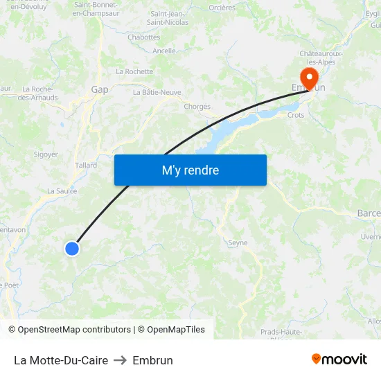 La Motte-Du-Caire to Embrun map