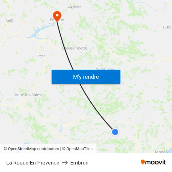 La Roque-En-Provence to Embrun map