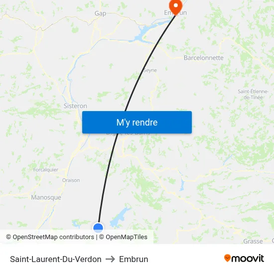 Saint-Laurent-Du-Verdon to Embrun map
