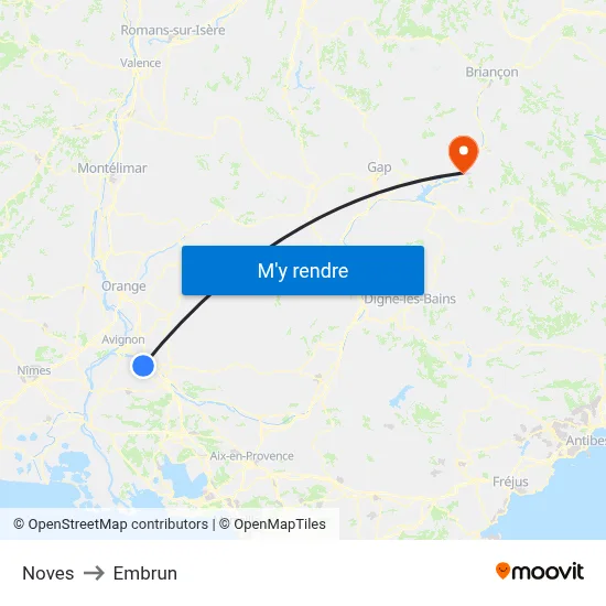 Noves to Embrun map