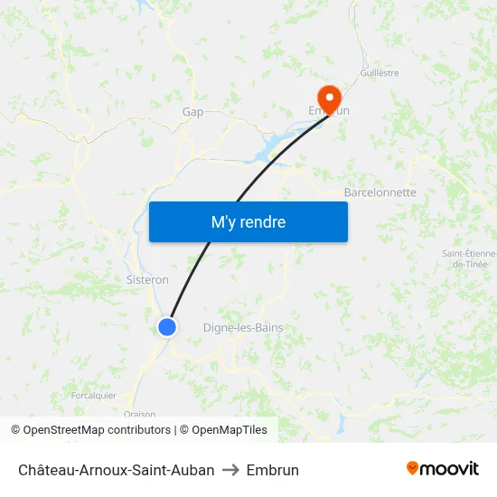 Château-Arnoux-Saint-Auban to Embrun map