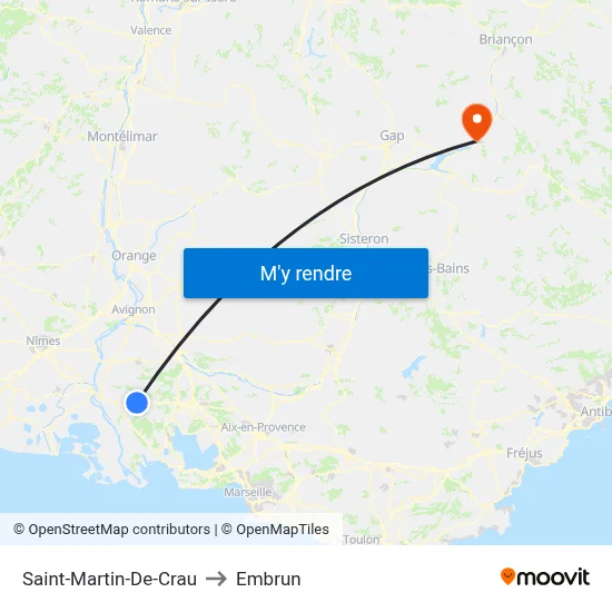 Saint-Martin-De-Crau to Embrun map