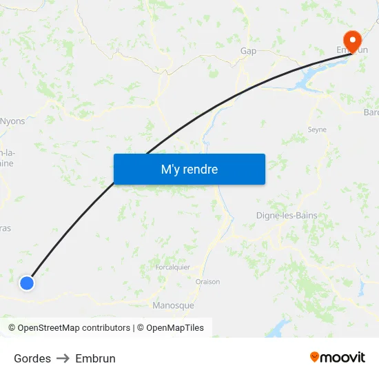 Gordes to Embrun map