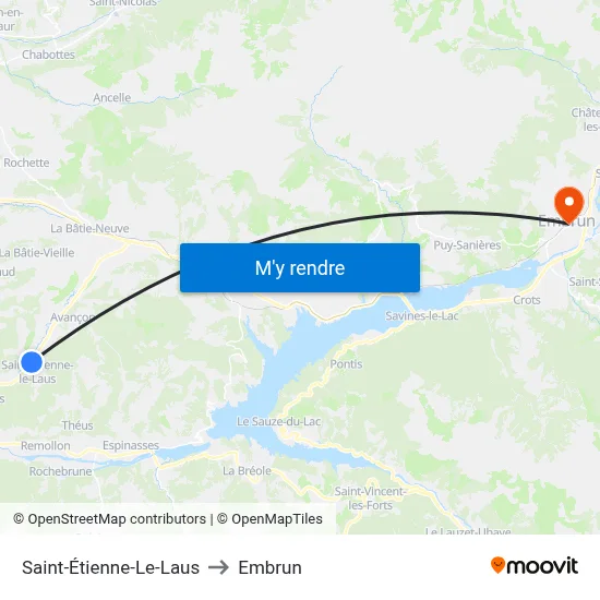 Saint-Étienne-Le-Laus to Embrun map