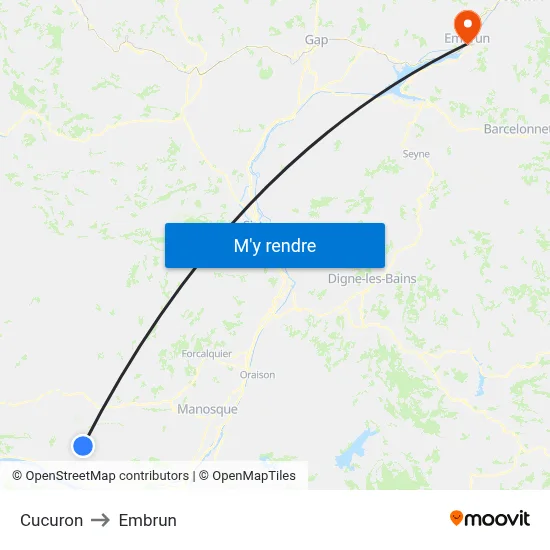 Cucuron to Embrun map