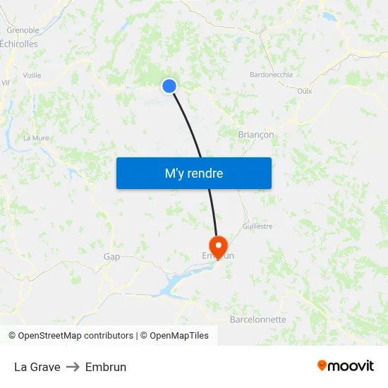 La Grave to Embrun map