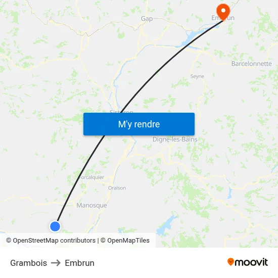 Grambois to Embrun map