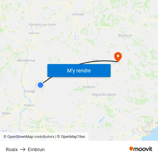 Roaix to Embrun map