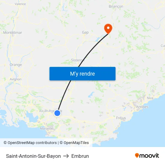 Saint-Antonin-Sur-Bayon to Embrun map
