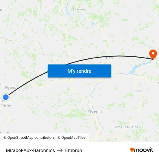 Mirabel-Aux-Baronnies to Embrun map
