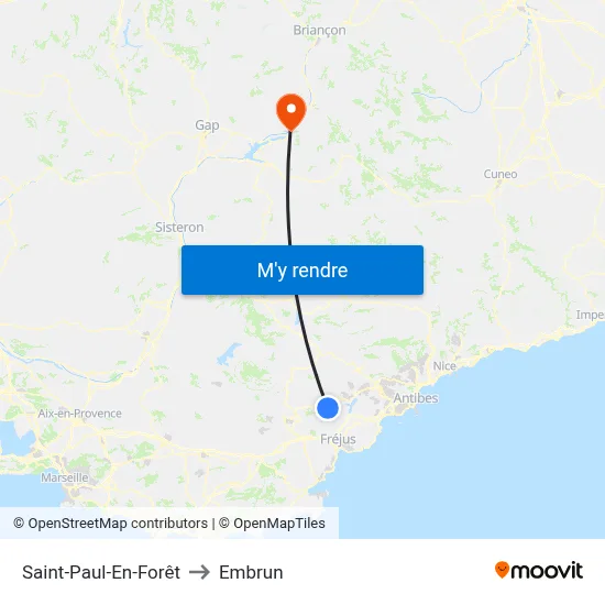 Saint-Paul-En-Forêt to Embrun map