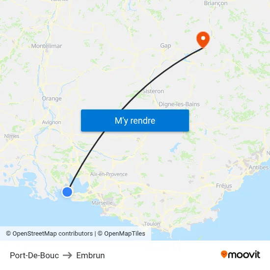 Port-De-Bouc to Embrun map