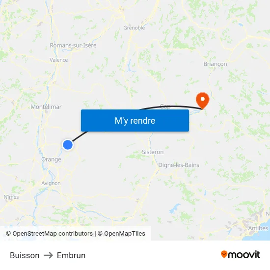 Buisson to Embrun map
