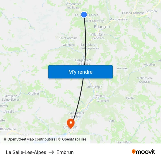 La Salle-Les-Alpes to Embrun map