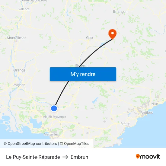 Le Puy-Sainte-Réparade to Embrun map