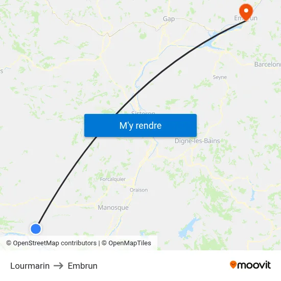 Lourmarin to Embrun map