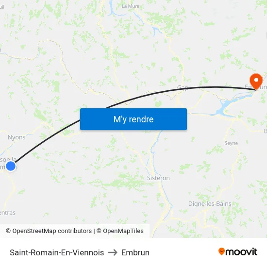 Saint-Romain-En-Viennois to Embrun map