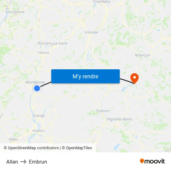 Allan to Embrun map