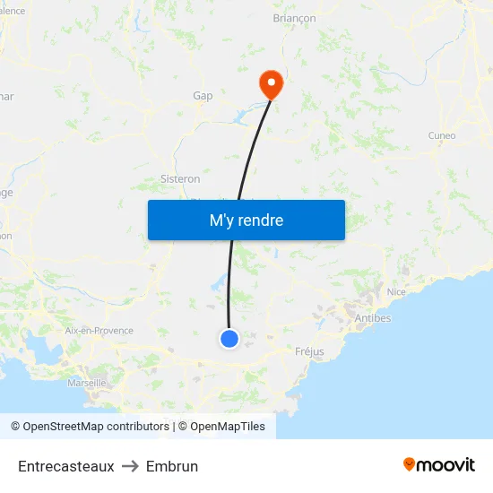 Entrecasteaux to Embrun map