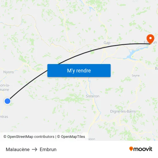 Malaucène to Embrun map