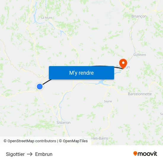 Sigottier to Embrun map