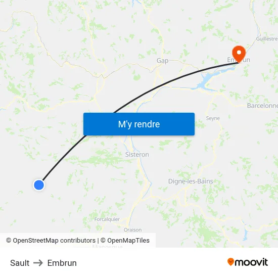 Sault to Embrun map