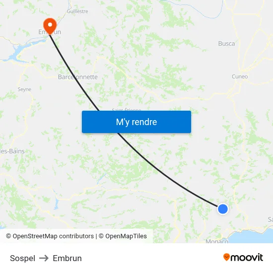 Sospel to Embrun map