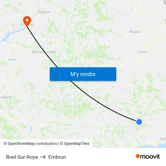 Breil-Sur-Roya to Embrun map