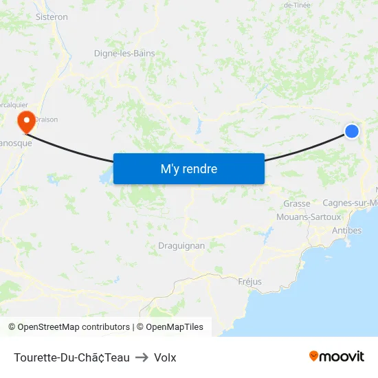Tourette-Du-Chã¢Teau to Volx map