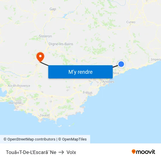 Touã«T-De-L'Escarã¨Ne to Volx map