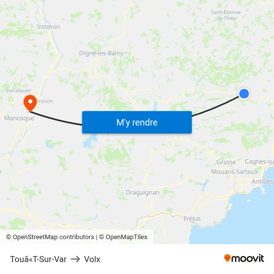 Touã«T-Sur-Var to Volx map