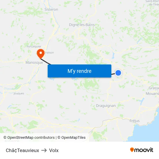 Chã¢Teauvieux to Volx map