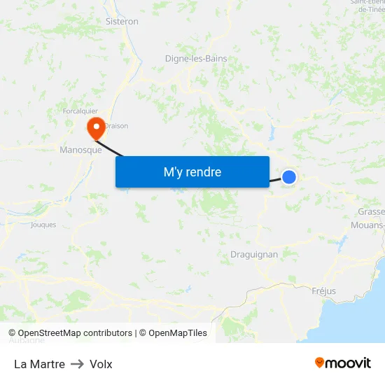 La Martre to Volx map