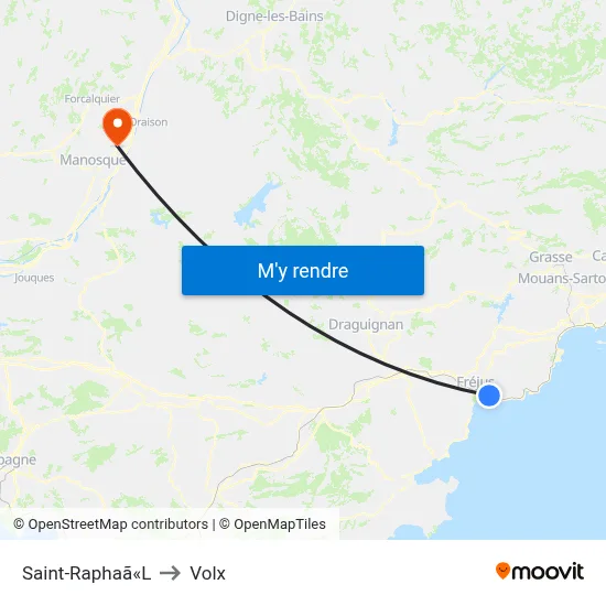 Saint-Raphaã«L to Volx map