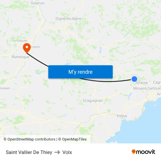 Saint Vallier De Thiey to Volx map