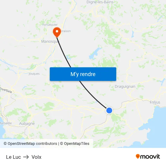 Le Luc to Volx map