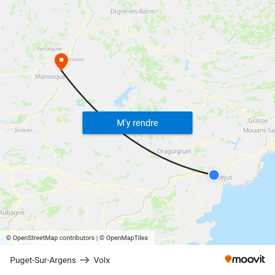 Puget-Sur-Argens to Volx map